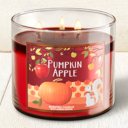 candle pumpkin apple