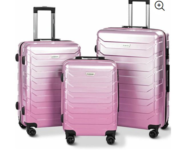 pink luggage